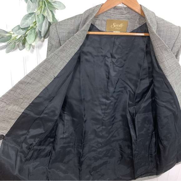 Vintage 90s houndstooth plaid double breasted blazer jacket size 10 academia - Picture 8 of 9